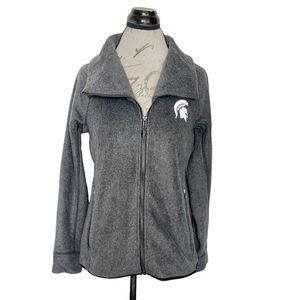 Cutter & Buck Michigan State Womens Fleece Jacket Gray Spartans Size Small
